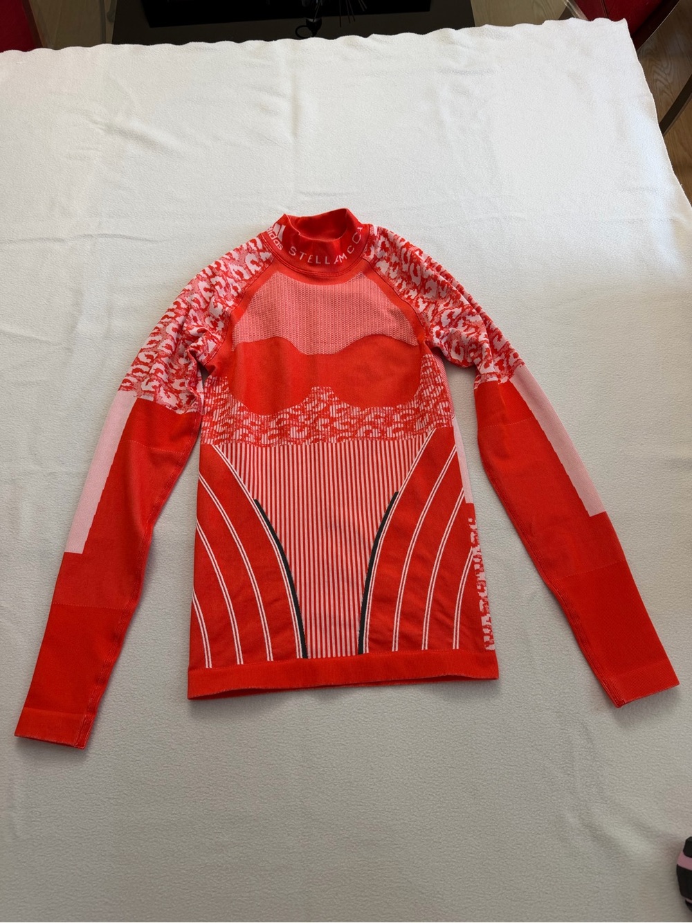 Adidas by Stella McCartney Red and Pink Long-Sleeve Performance Top